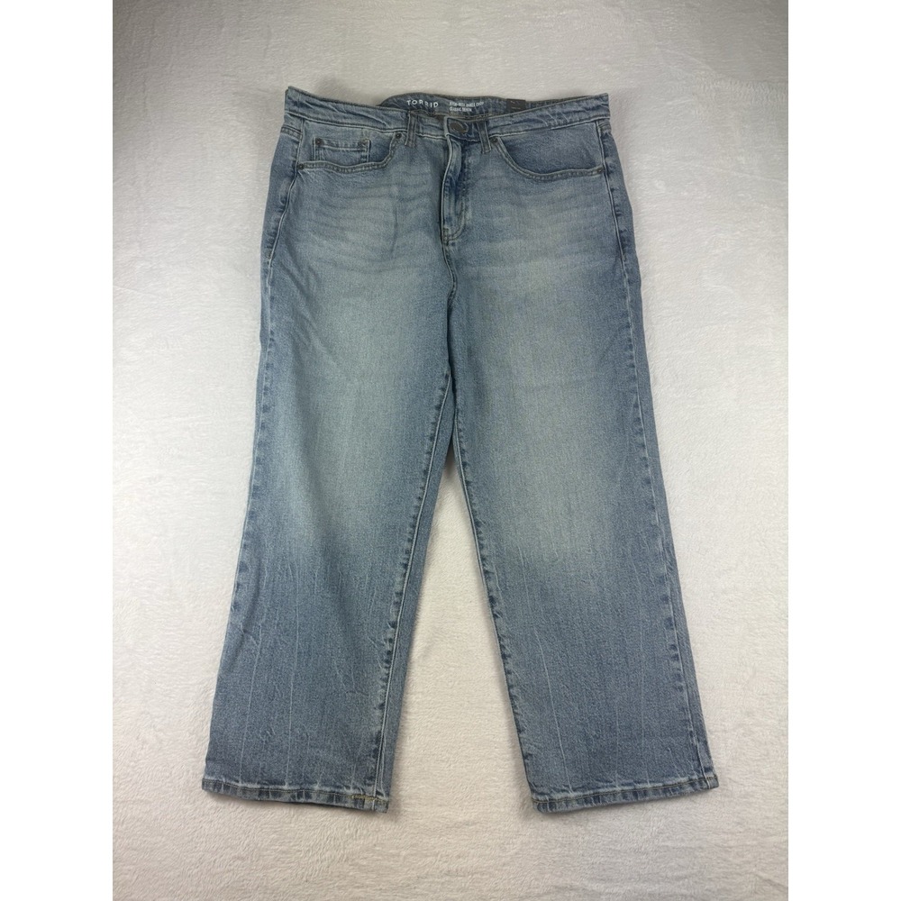 Torrid Women's High Rise Wide Leg Ankle Crop Vintage Stretch Jeans - Size 14